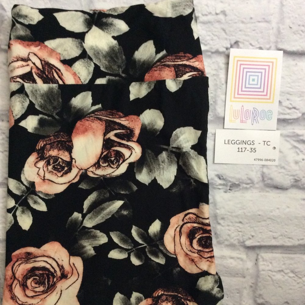 Beautiful Butter Soft Rose Print Leggings TC